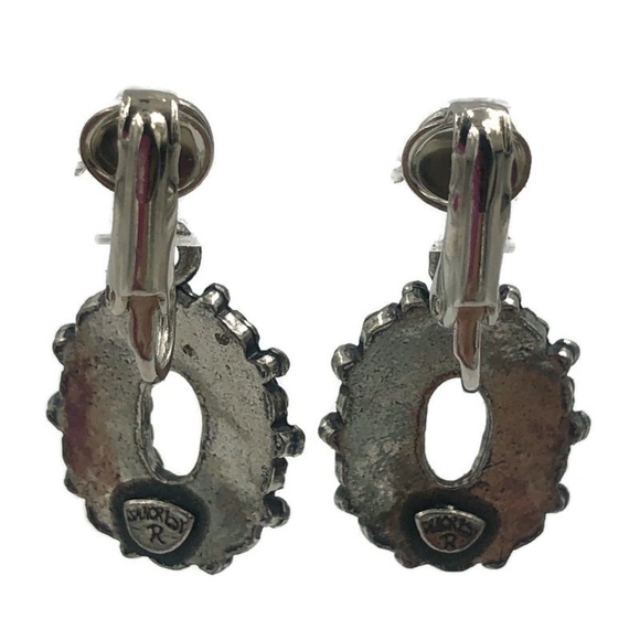 Sancrest R Faux Turquoise Dangle Clip On Earrings - Picture 2 of 9